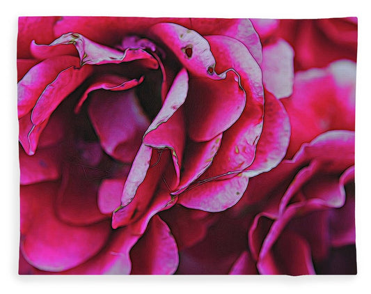 Pink and White Flowers - Blanket