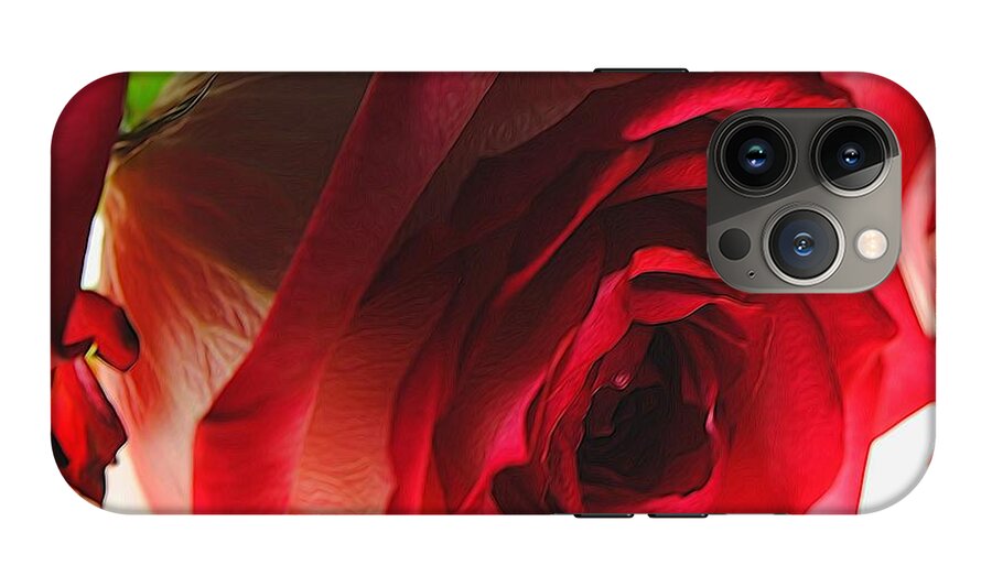Pink Lined White Rose #1 - Phone Case