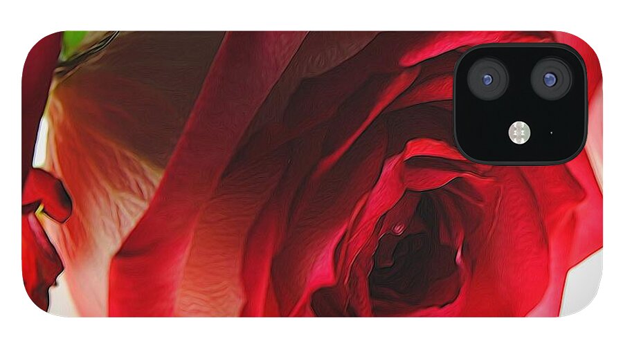 Pink Lined White Rose #1 - Phone Case