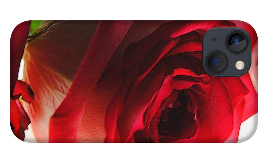 Pink Lined White Rose #1 - Phone Case
