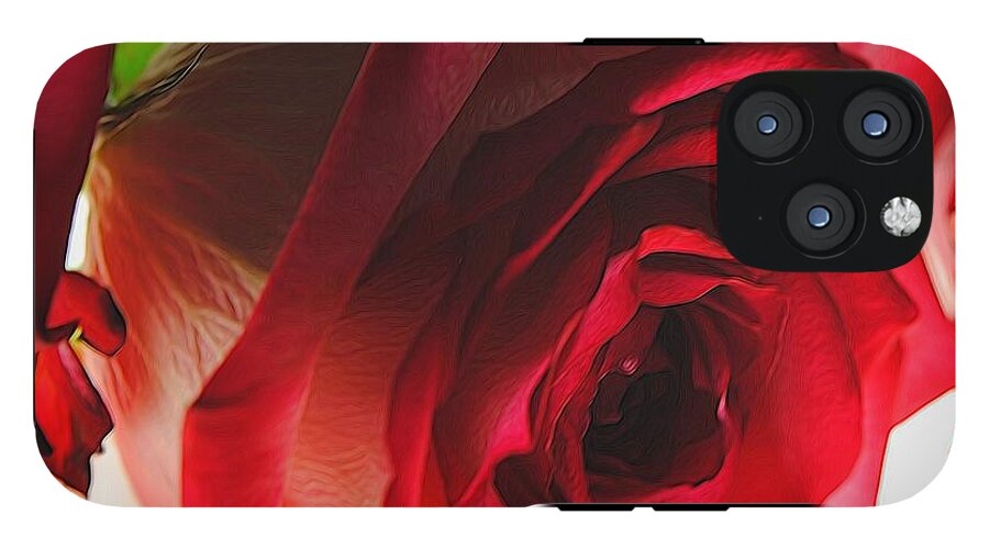 Pink Lined White Rose #1 - Phone Case