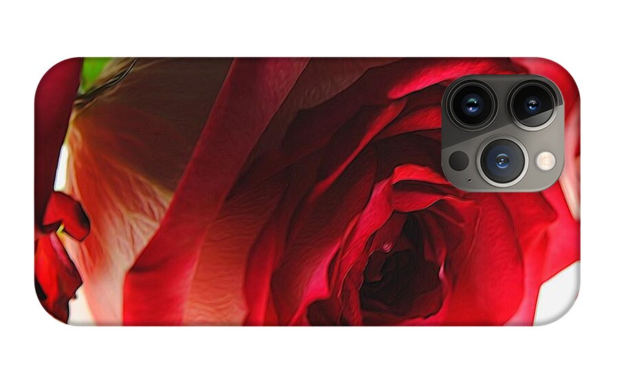 Pink Lined White Rose #1 - Phone Case