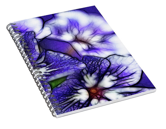 Purple and White Flowers - Spiral Notebook