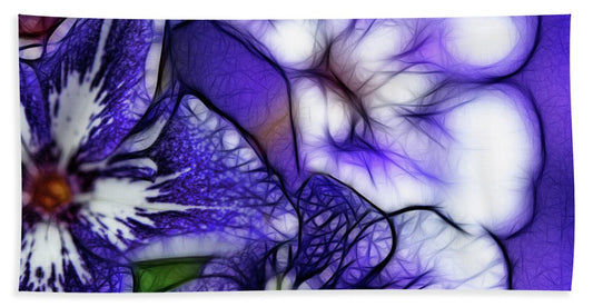 Purple and White Flowers - Bath Towel