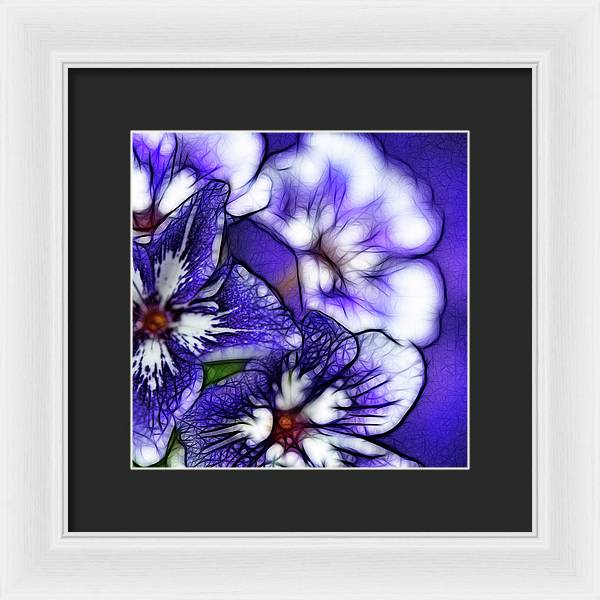 Purple and White Flowers - Framed Print