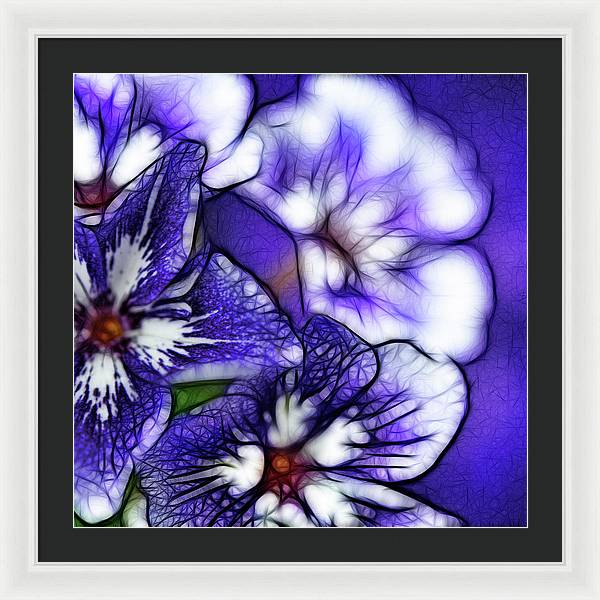 Purple and White Flowers - Framed Print
