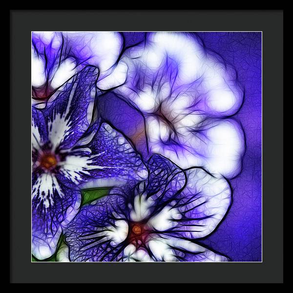 Purple and White Flowers - Framed Print