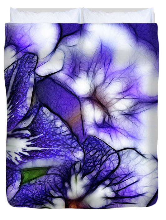 Purple and White Flowers - Duvet Cover