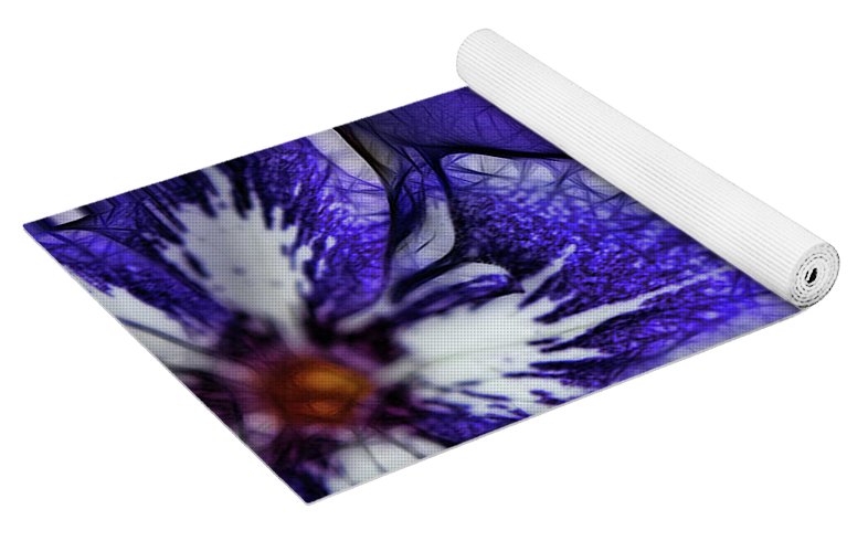 Purple and White Flowers - Yoga Mat