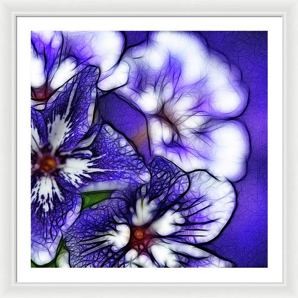 Purple and White Flowers - Framed Print
