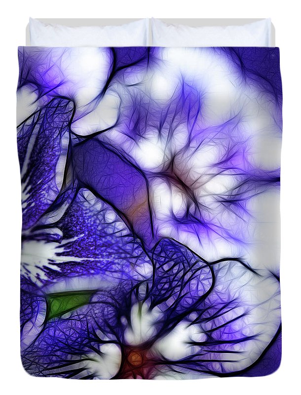 Purple and White Flowers - Duvet Cover