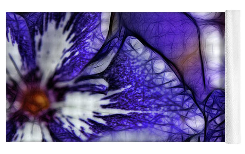 Purple and White Flowers - Yoga Mat