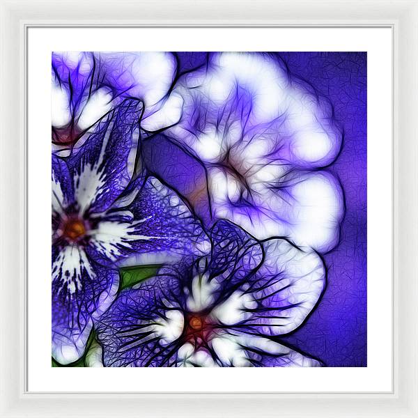 Purple and White Flowers - Framed Print