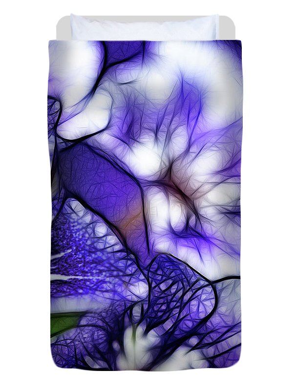 Purple and White Flowers - Duvet Cover