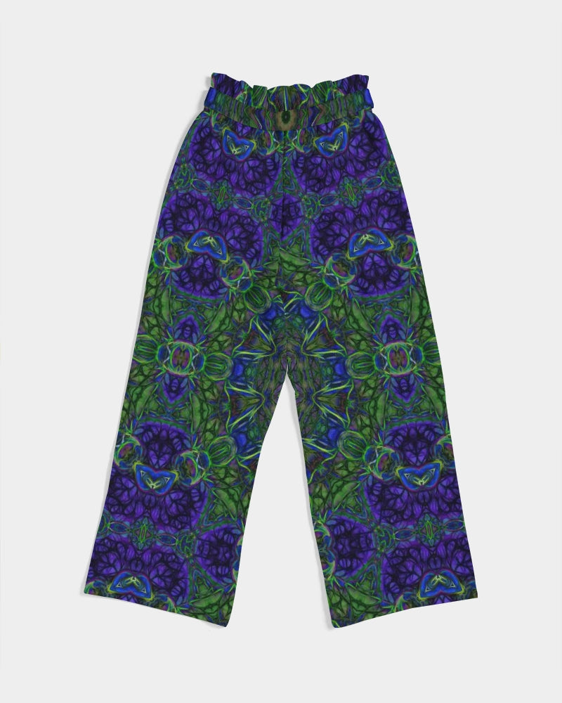 blue Green Ribbon Kaleidoscope Women's High-Rise Wide Leg Pants
