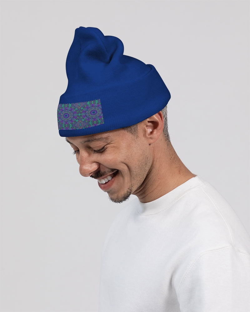 Blue Green Purple Kaleidoscope Solid Knit Beanie | Sportsman