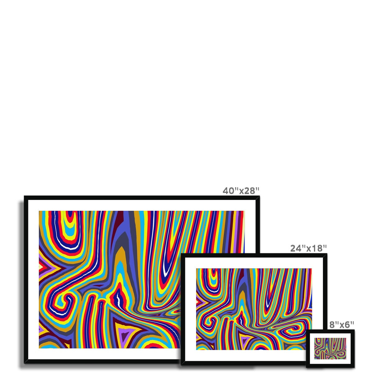 Curly Swirls Framed & Mounted Print
