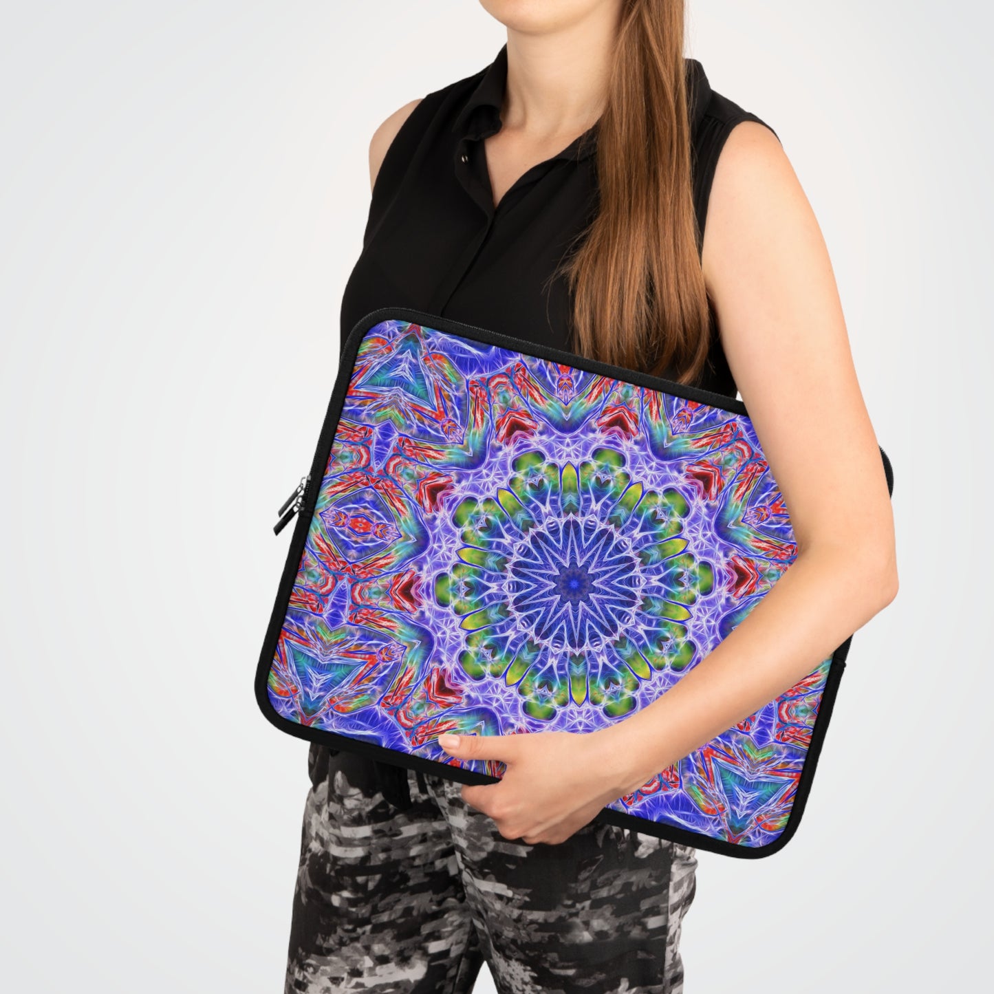 Blue Red Kaleidoscope Laptop Sleeve