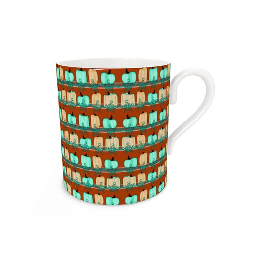 Pumpkin Spice in Bluegreen Bone China Mug