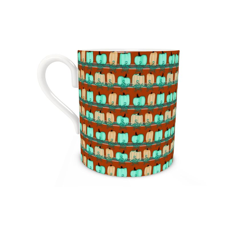 Pumpkin Spice in Bluegreen Bone China Mug