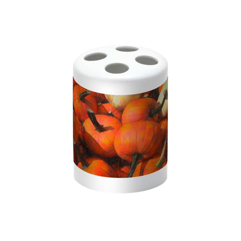 Fall Pumpkin Pile Toothbrush Holder