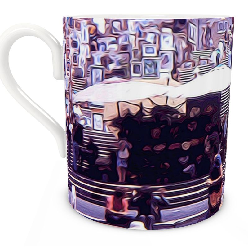 Vintage Travel Art Market On The Steps Bone China Mug