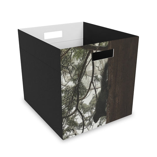 Squirrel On a Snowy Tree Felt Storage Box