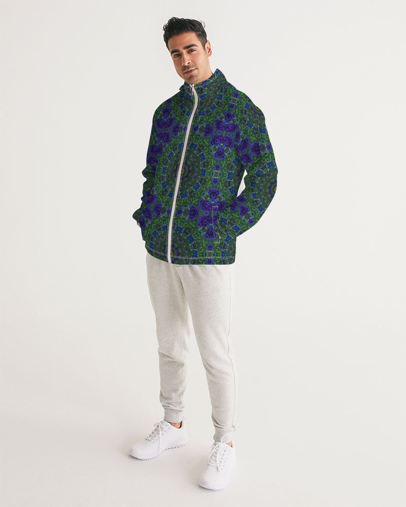 blue Green Ribbon Kaleidoscope Men's Windbreaker