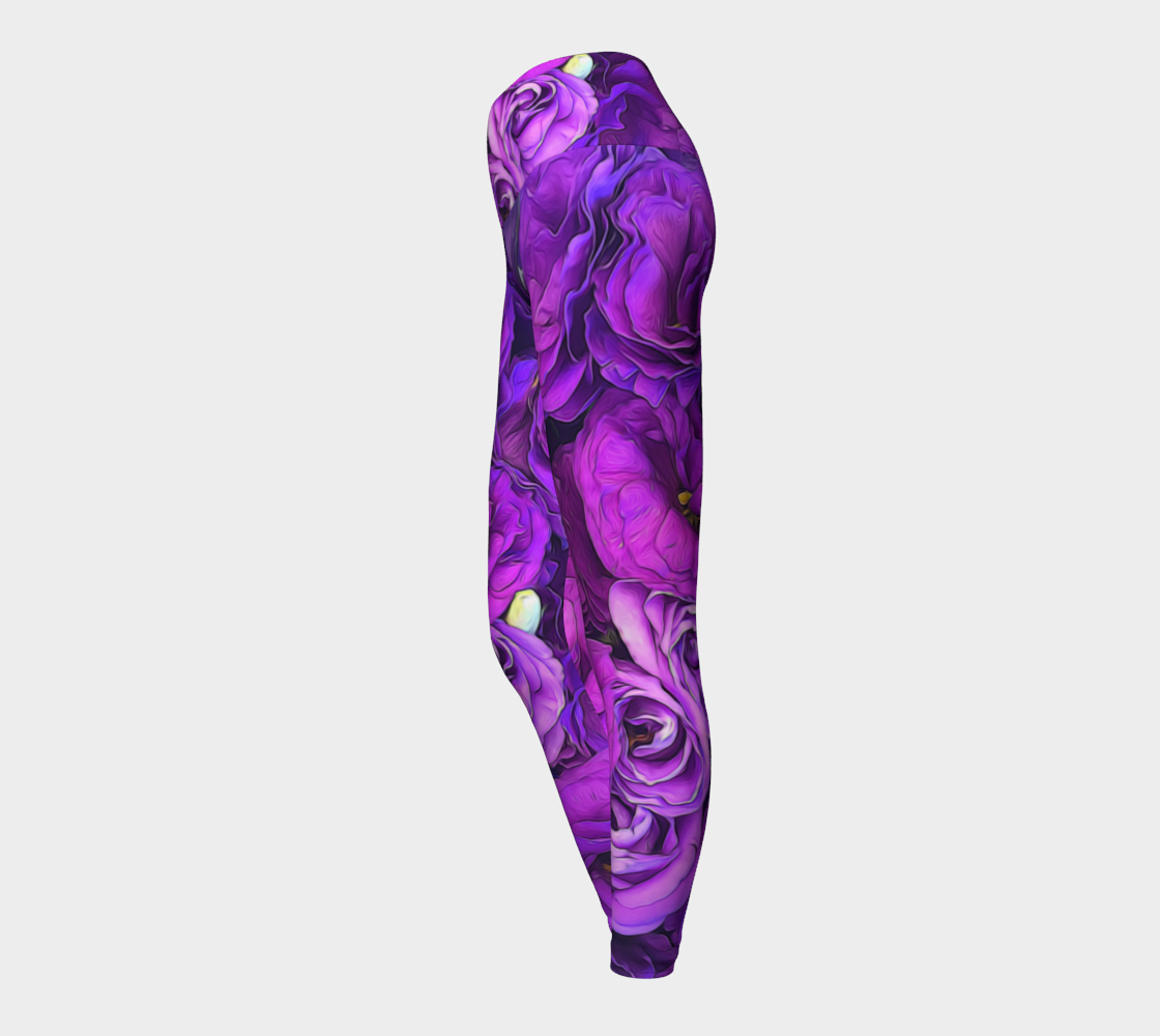 Purple Lisianthus Flowers Yoga Leggings