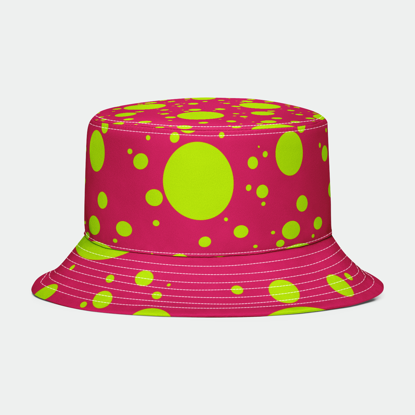 Pink and Yellow Polkadots Bucket Hat