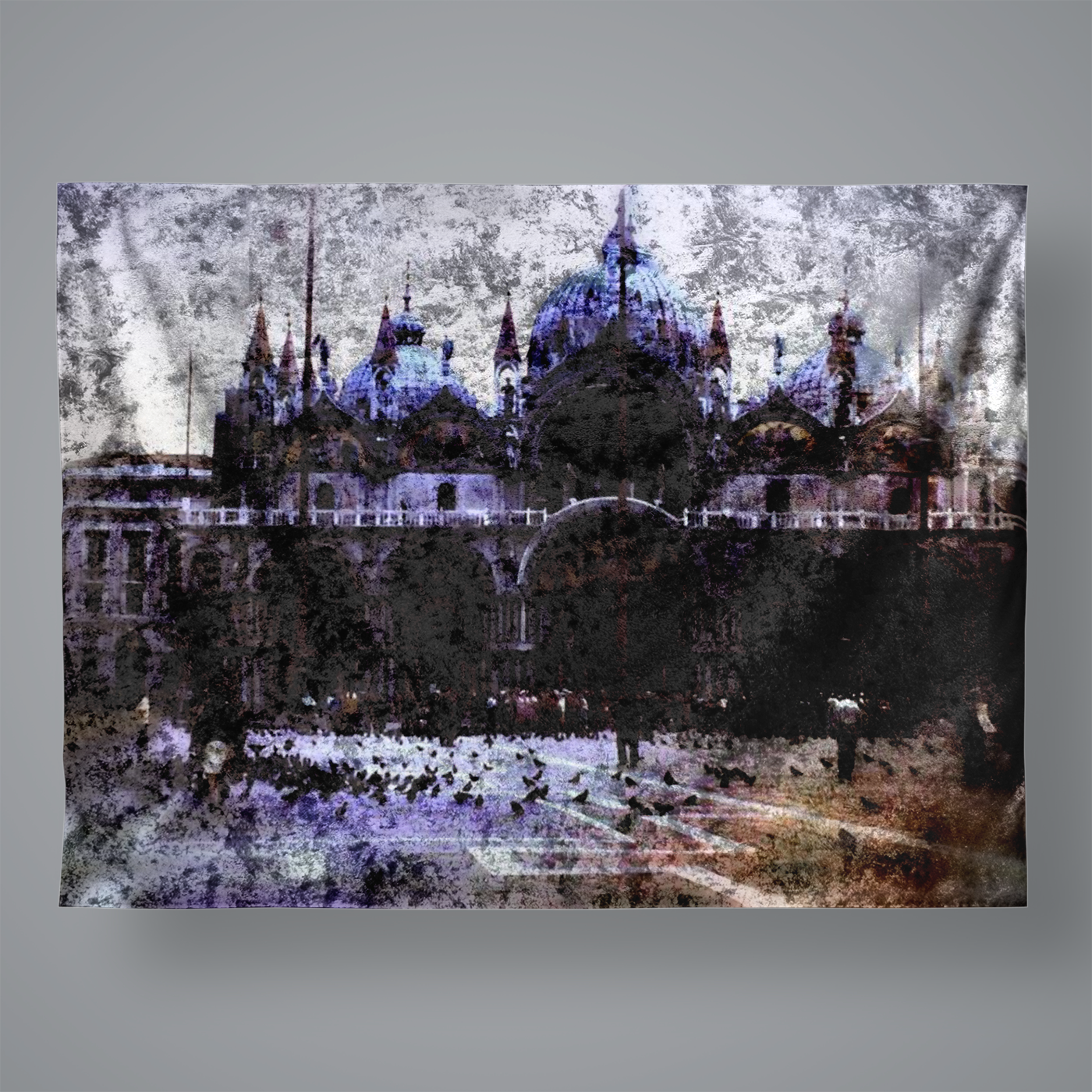 Vintage Travel Saint Marks Large Velvet Wall Tapestry