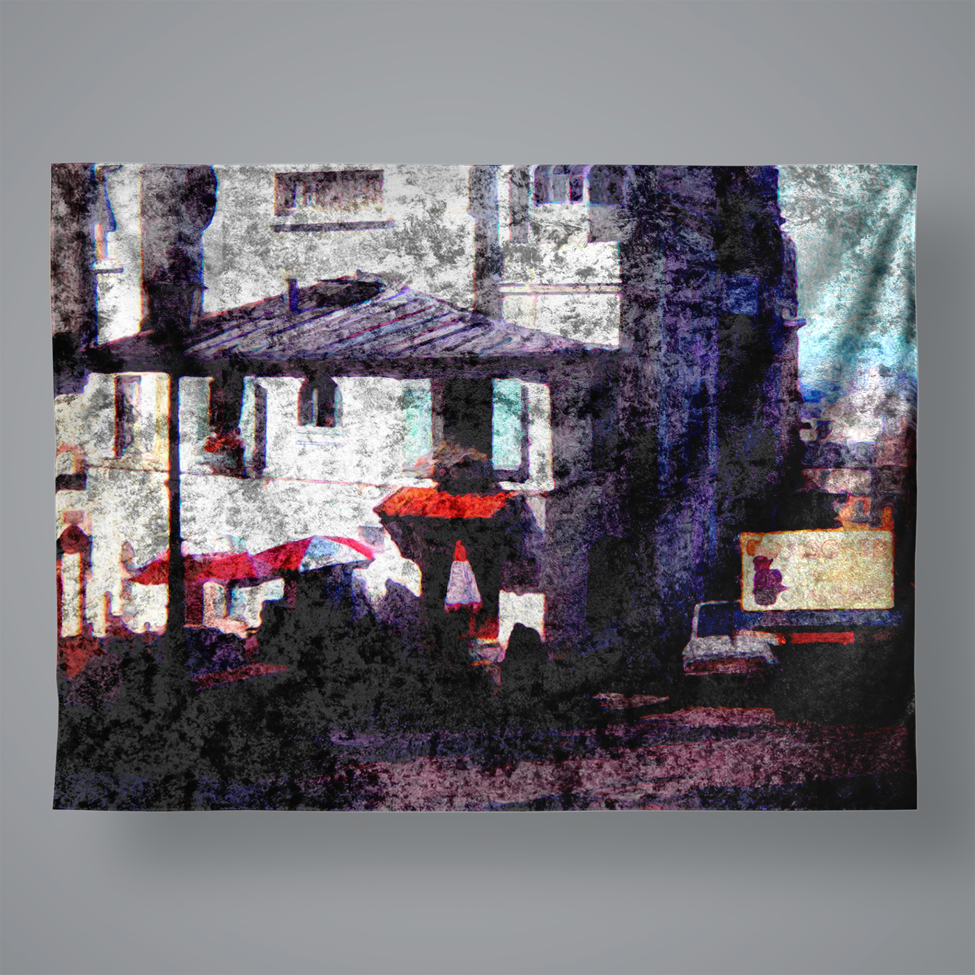 French Cafe Large Velvet Wall Tapestry