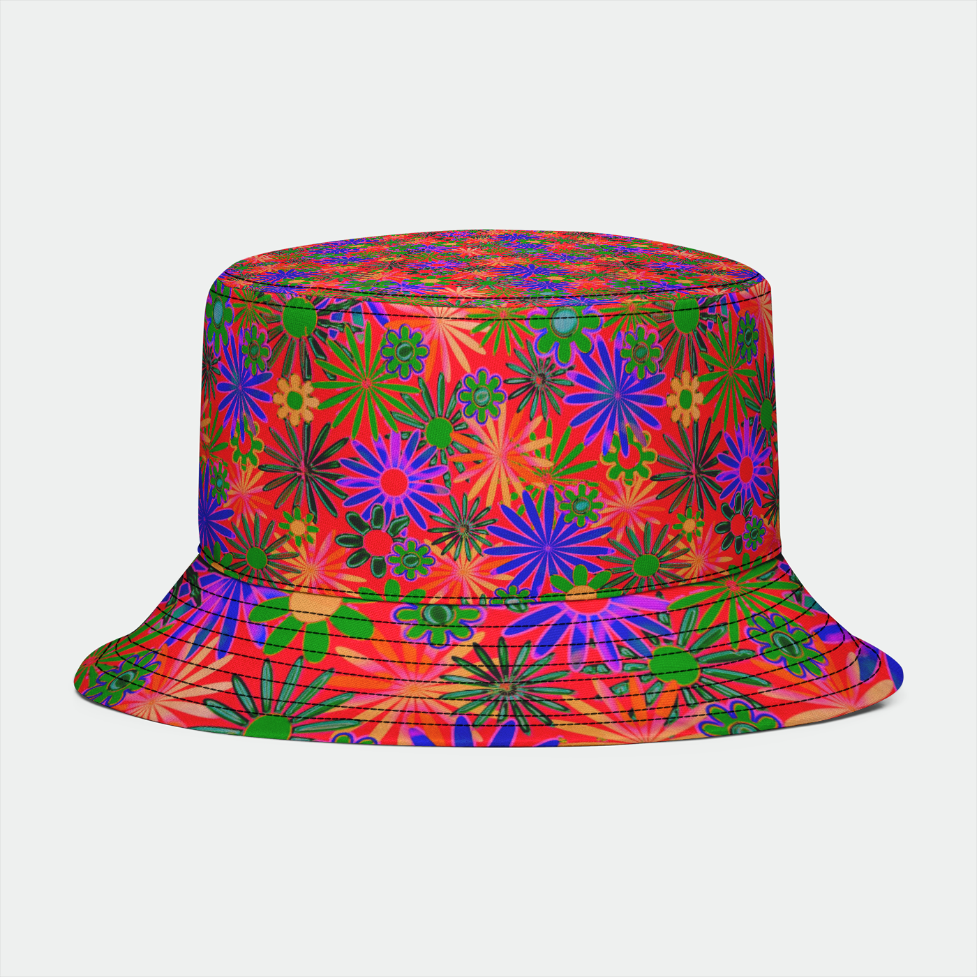 Orange and Purple Daisies Bucket Hat