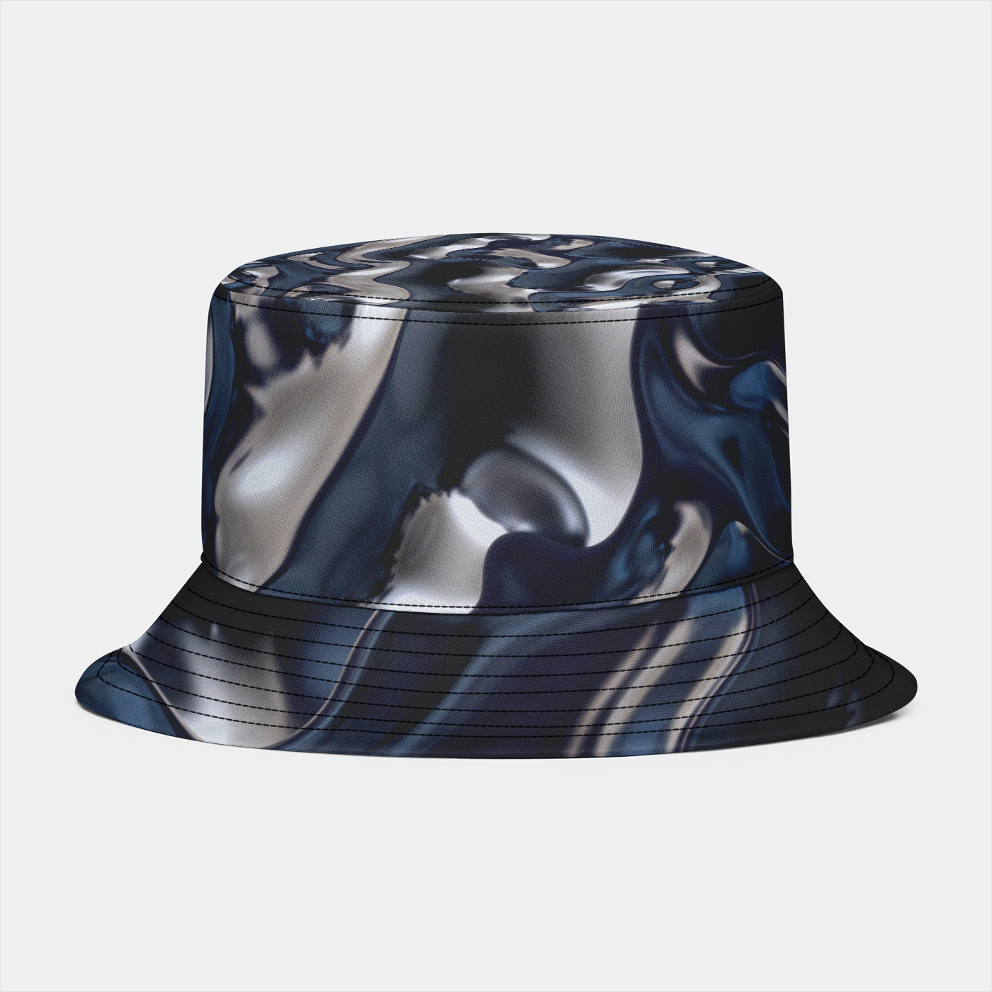 Silver Liquid Metal Bucket Hat