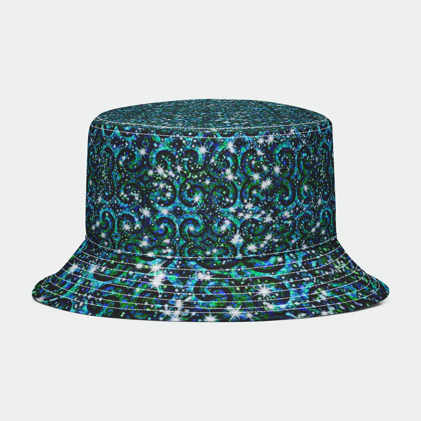 Blue Sparkle Swirl Bucket Hat