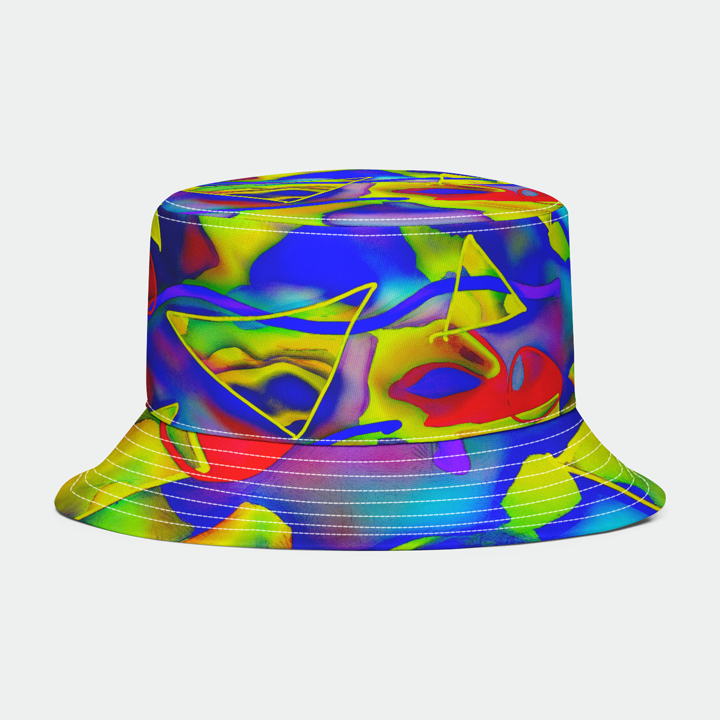 Yellow Triangles Abstract Bucket Hat