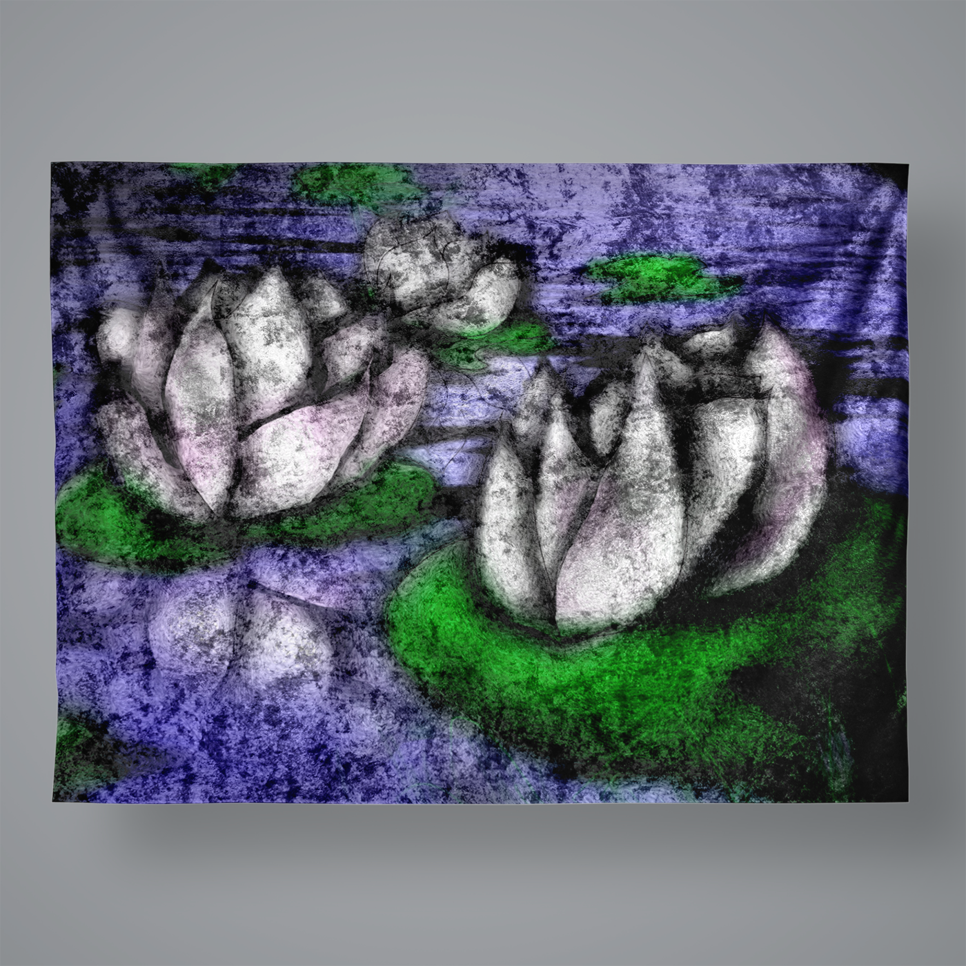 Little Lotus Pond Large Velvet Wall Tapestry