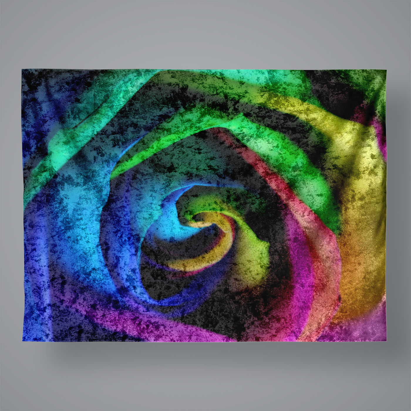 Rainbow Rose Large Velvet Wall Tapestry