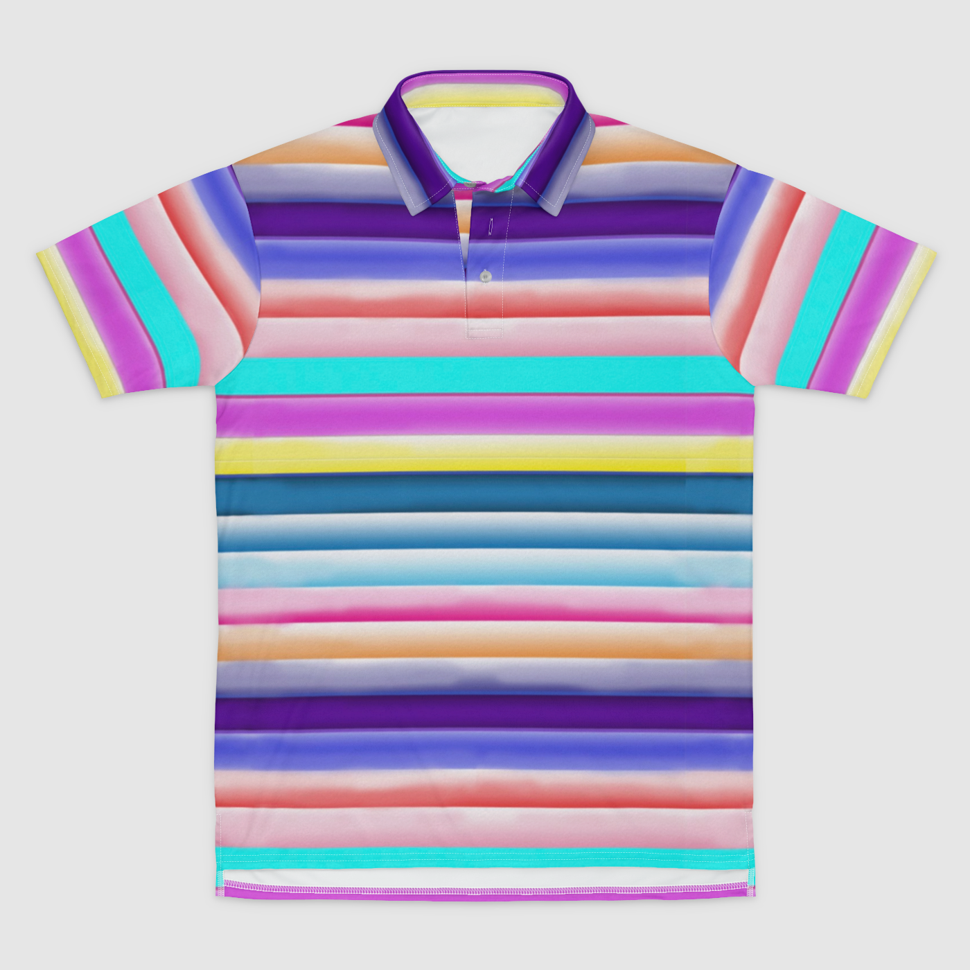 Cotton Candy Stripes Mens Polo Shirt