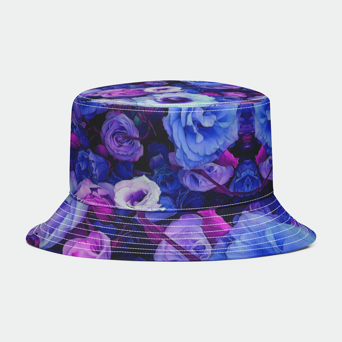 Periwinkle Flower Kaleidoscope Bucket Hat