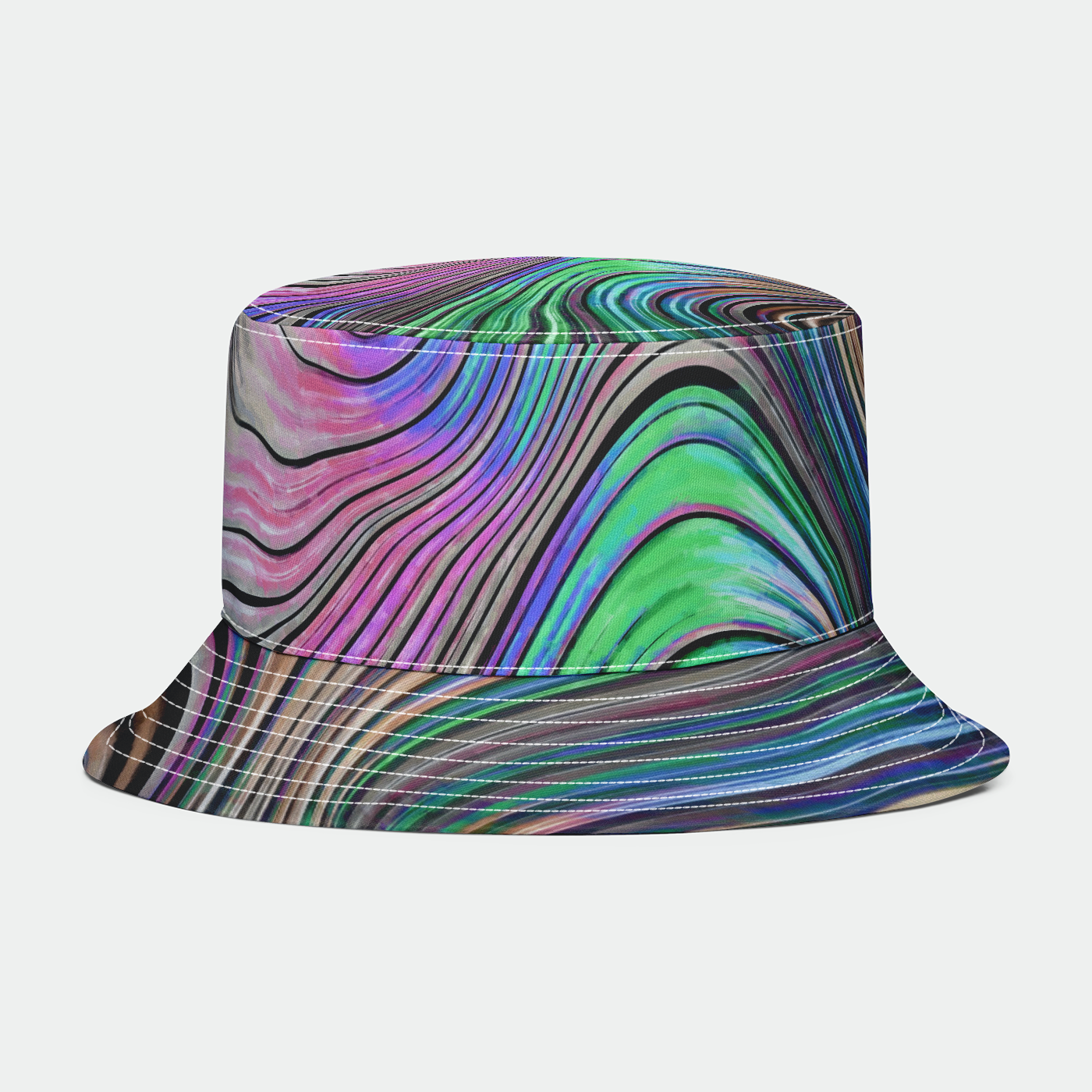 Pastel Pearl Wave Bucket Hat