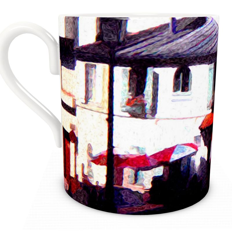 Vintage Travel French Cafe Bone China Mug