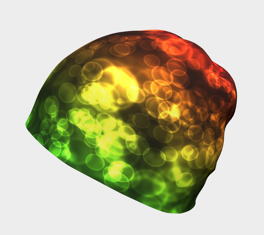 Red Green Bokeh Light Hat