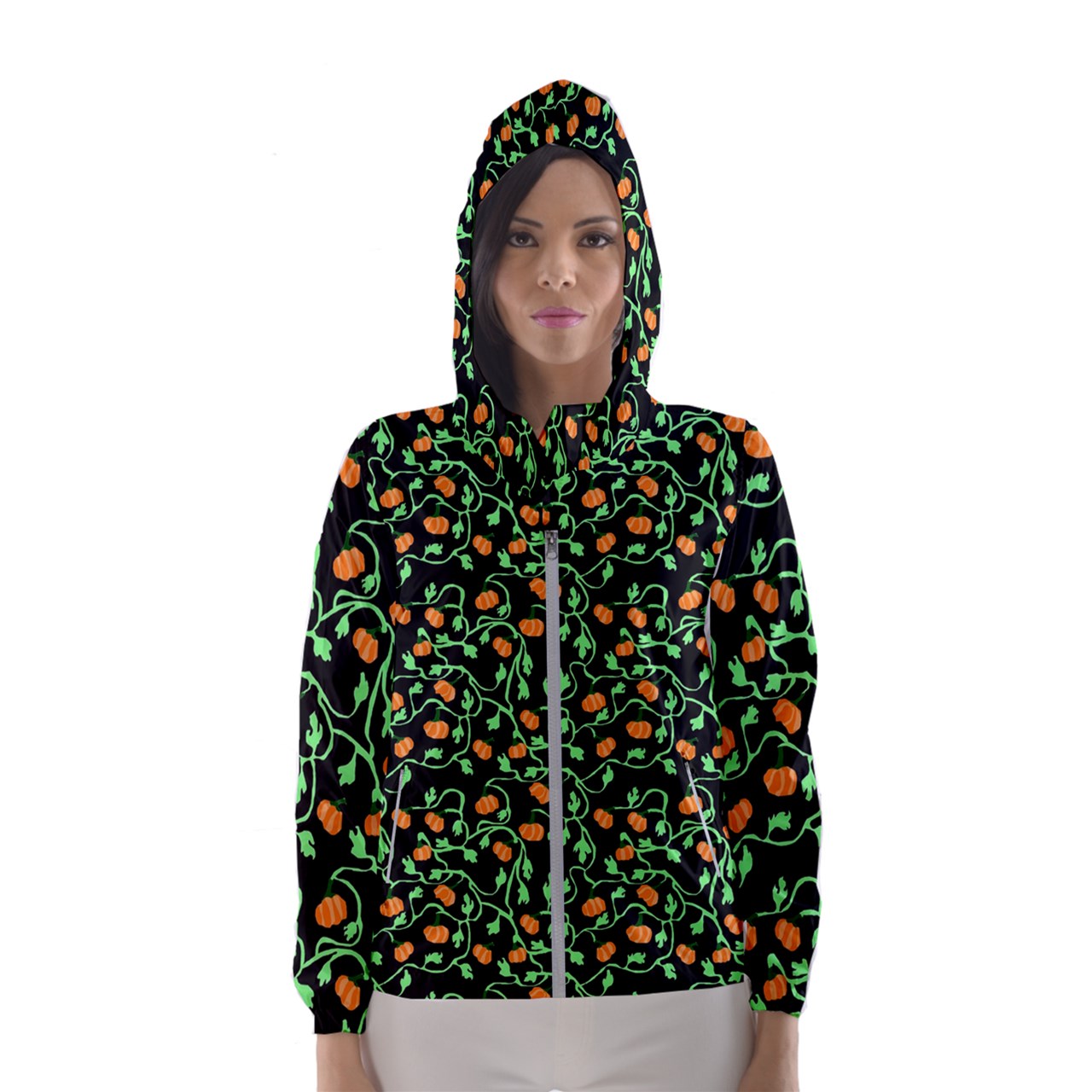 Pumpkin Vines Women's Hooded Windbreaker