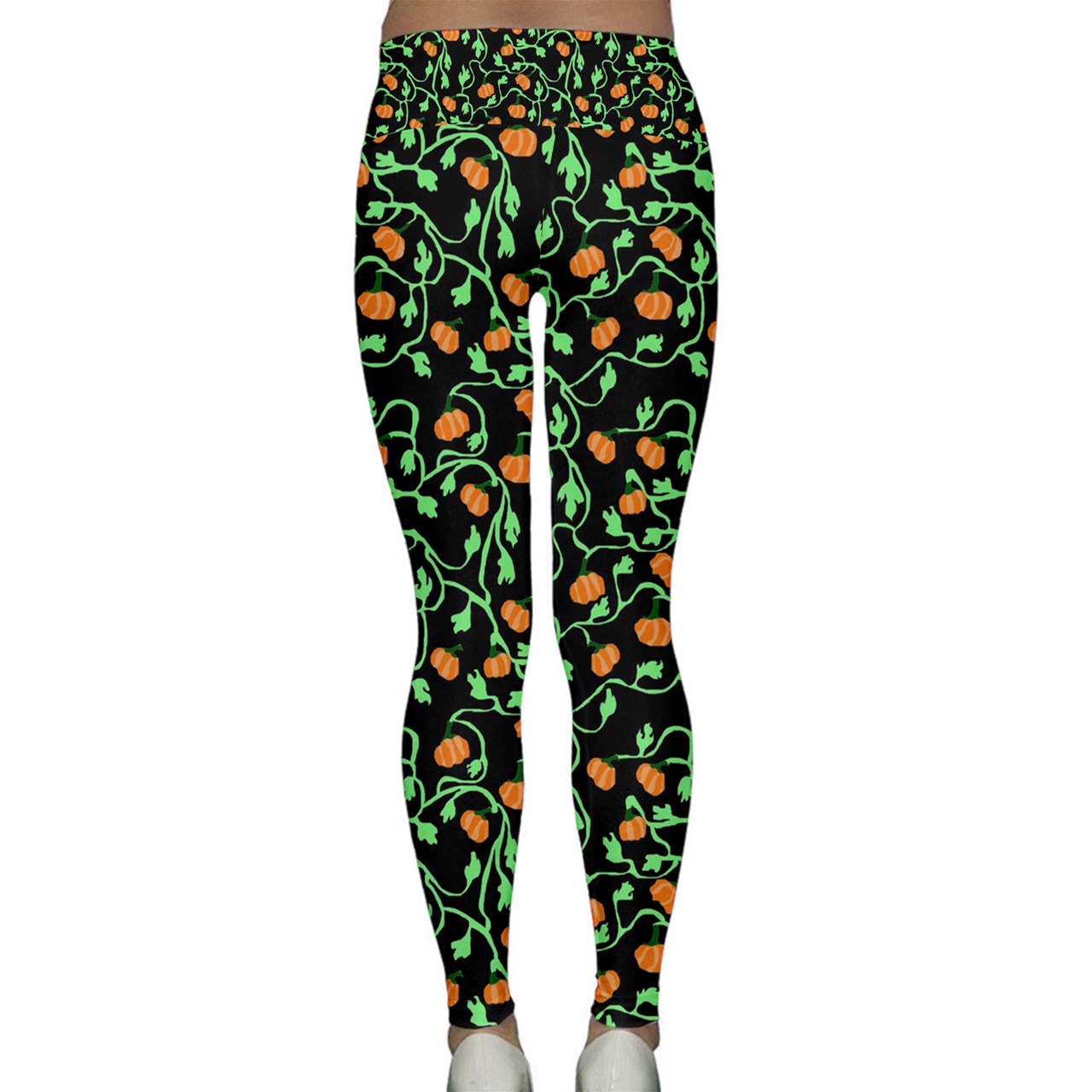 Pumpkin Vines Lightweight Velour Classic Yoga Leggings