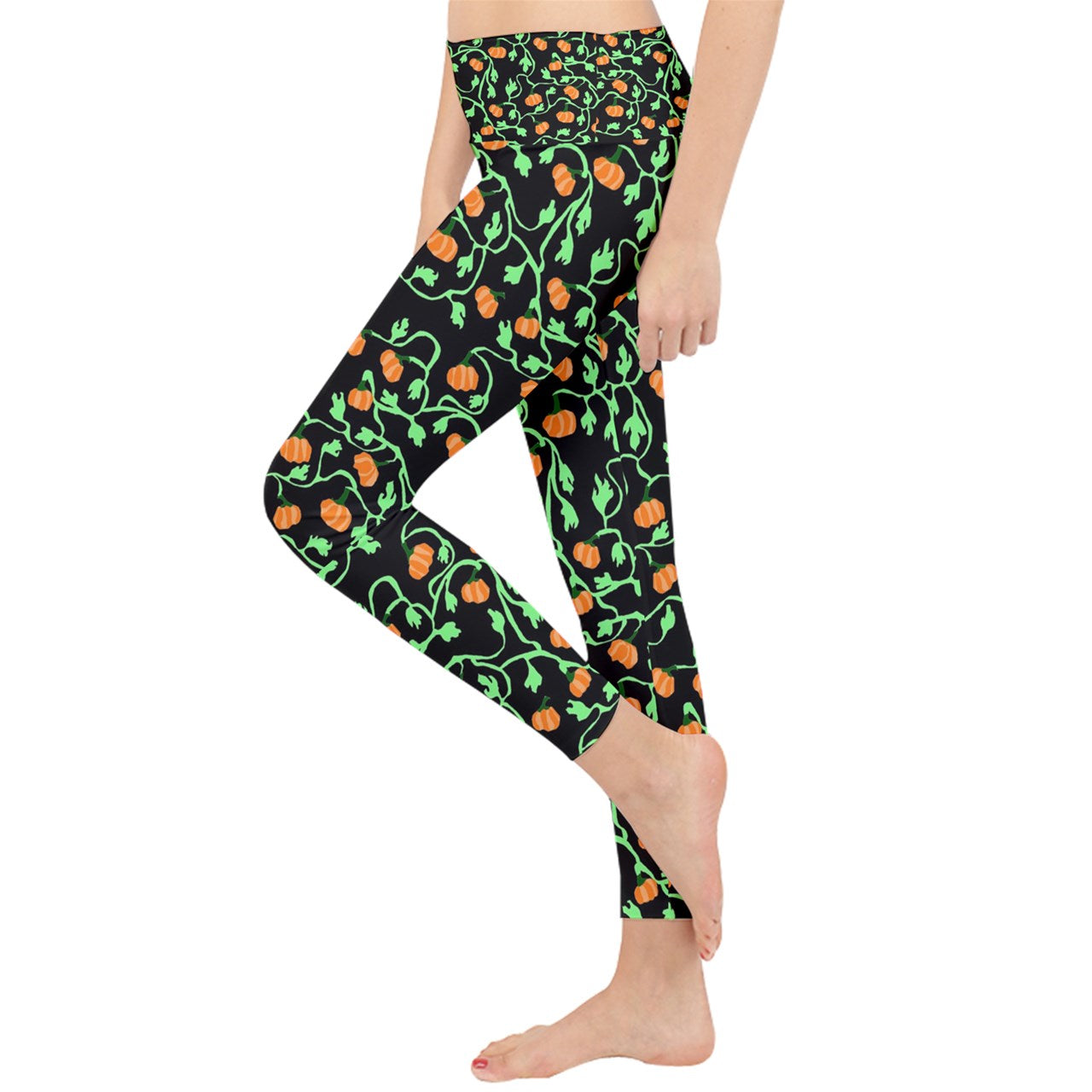 Pumpkin Vines Lightweight Velour Classic Yoga Leggings