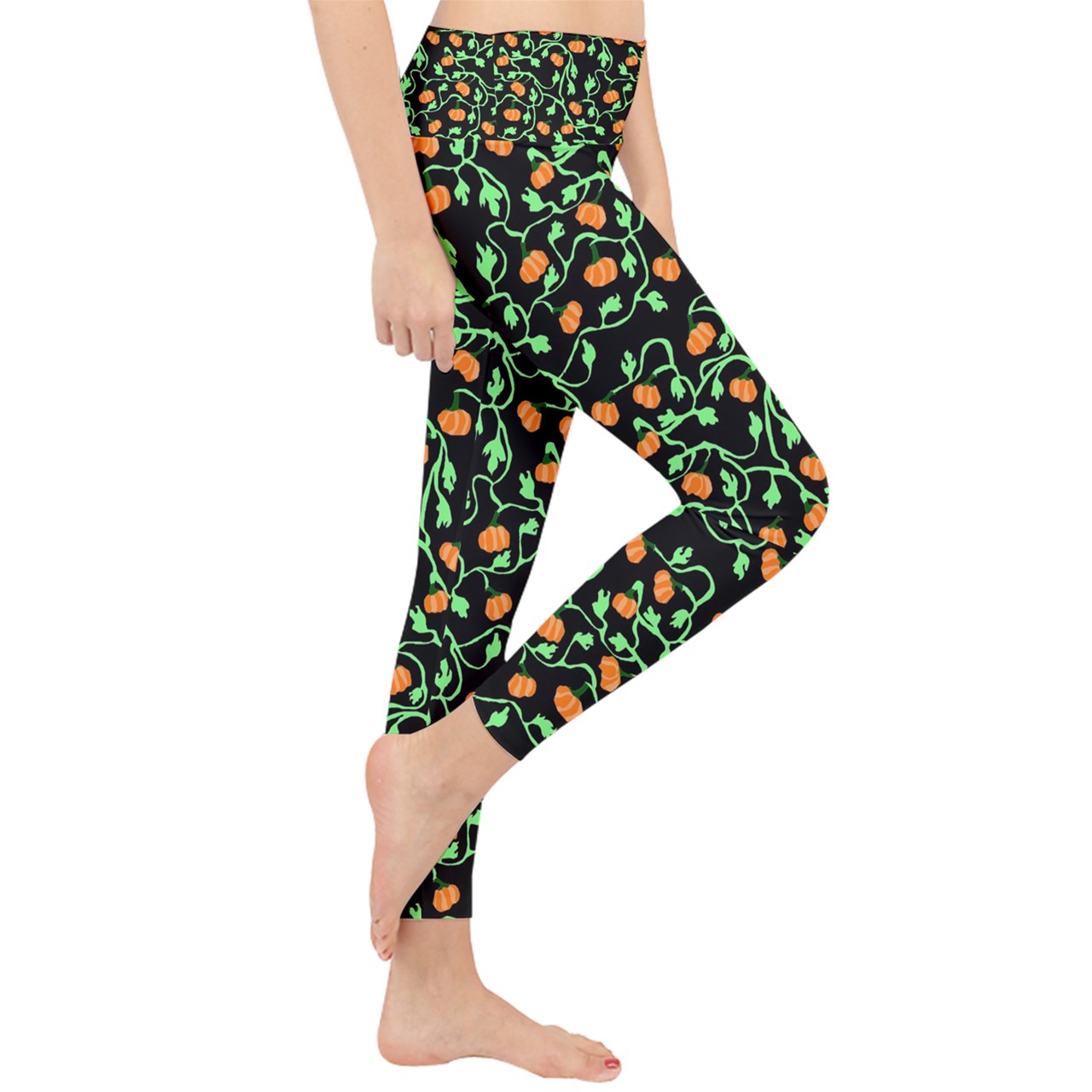 Pumpkin Vines Lightweight Velour Classic Yoga Leggings