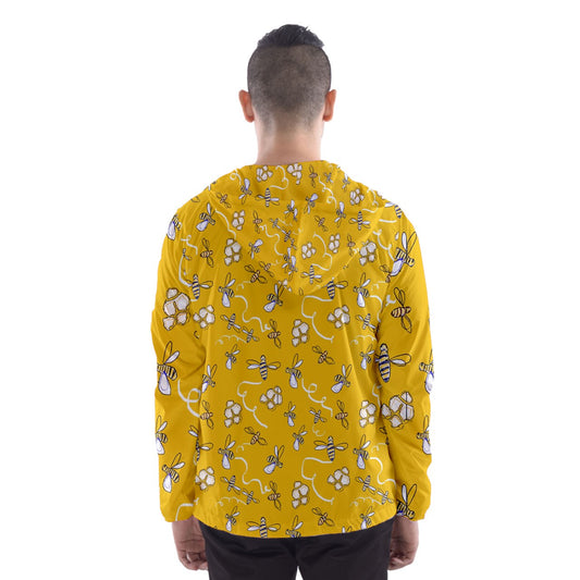Honeybees Men's Hooded Windbreaker