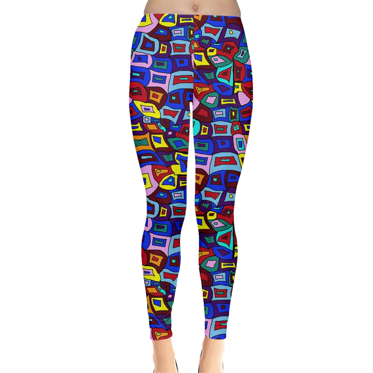 Wavy Square Pattern Leggings