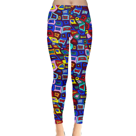 Wavy Square Pattern Leggings